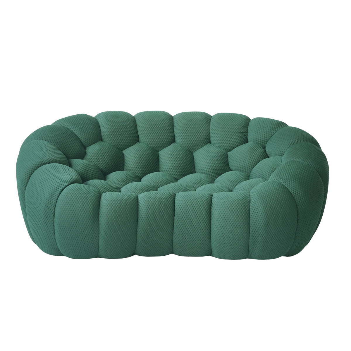 Essential 2-Seater green 3D-Knitted Fabric Loveseats | 1-Piece, 3D-Knitted Fabric, Compact Design