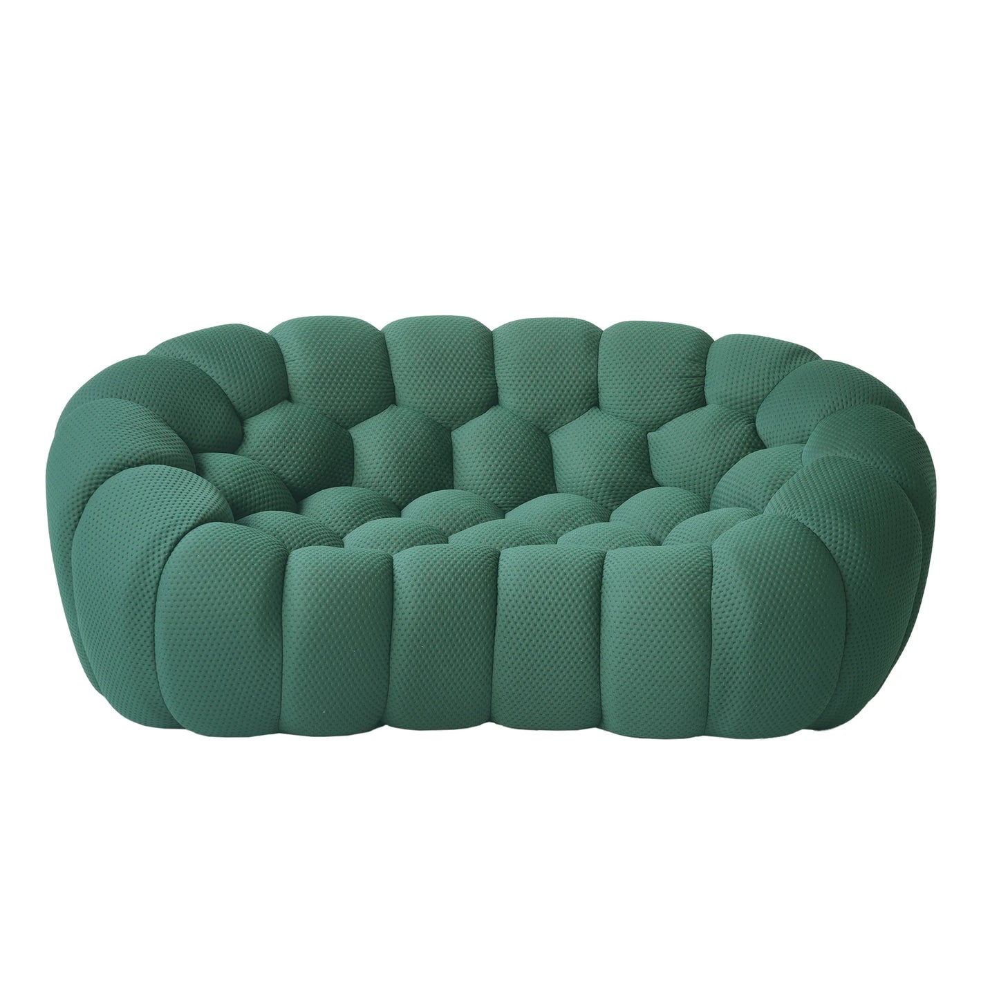 Sofás Essential Arc Boneless | Loveseats de 1 pieza de tejido de punto 3D verde de 2 plazas