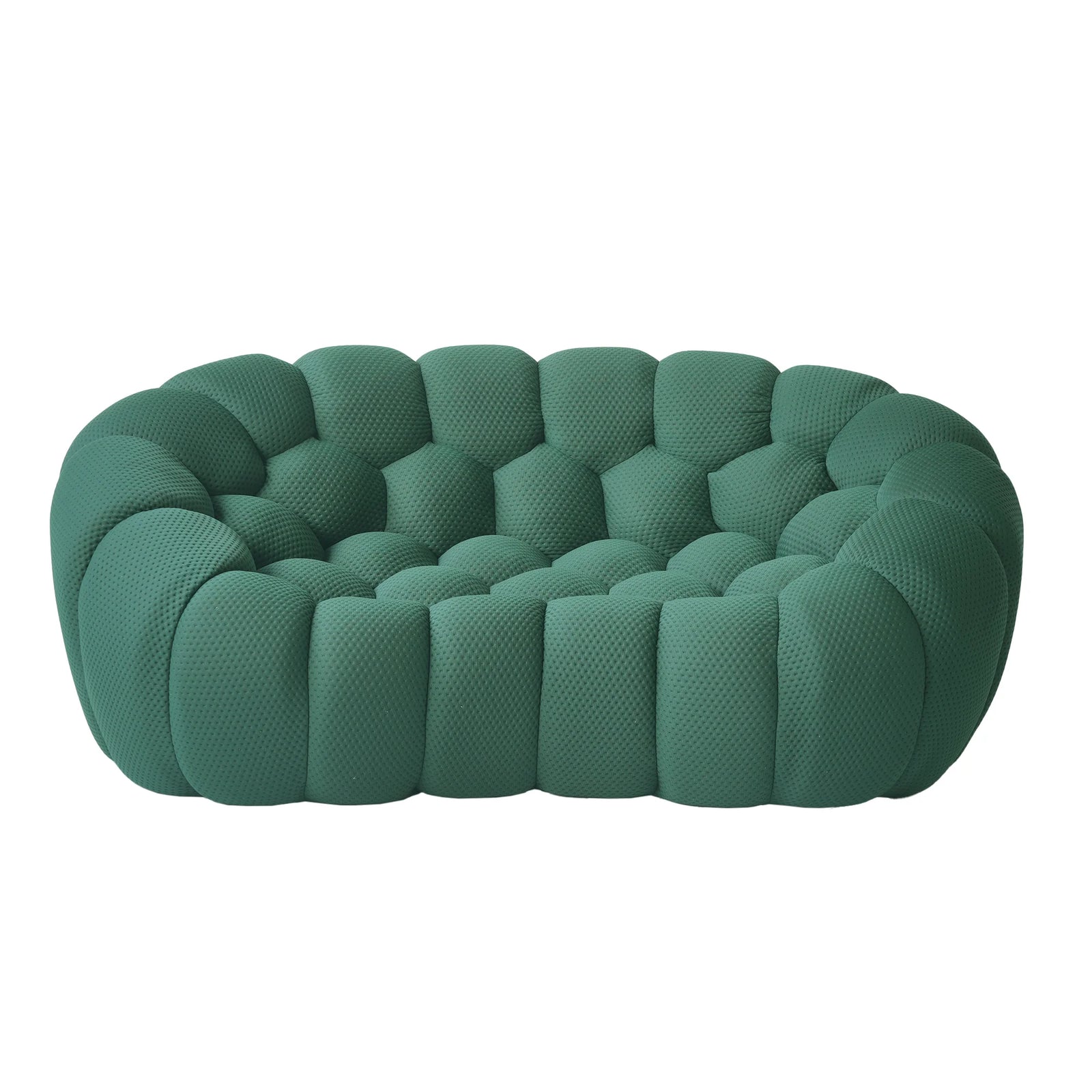 Essential 2-Seater green 3D-Knitted Fabric Loveseats | 1-Piece, 3D-Knitted Fabric, Compact Design