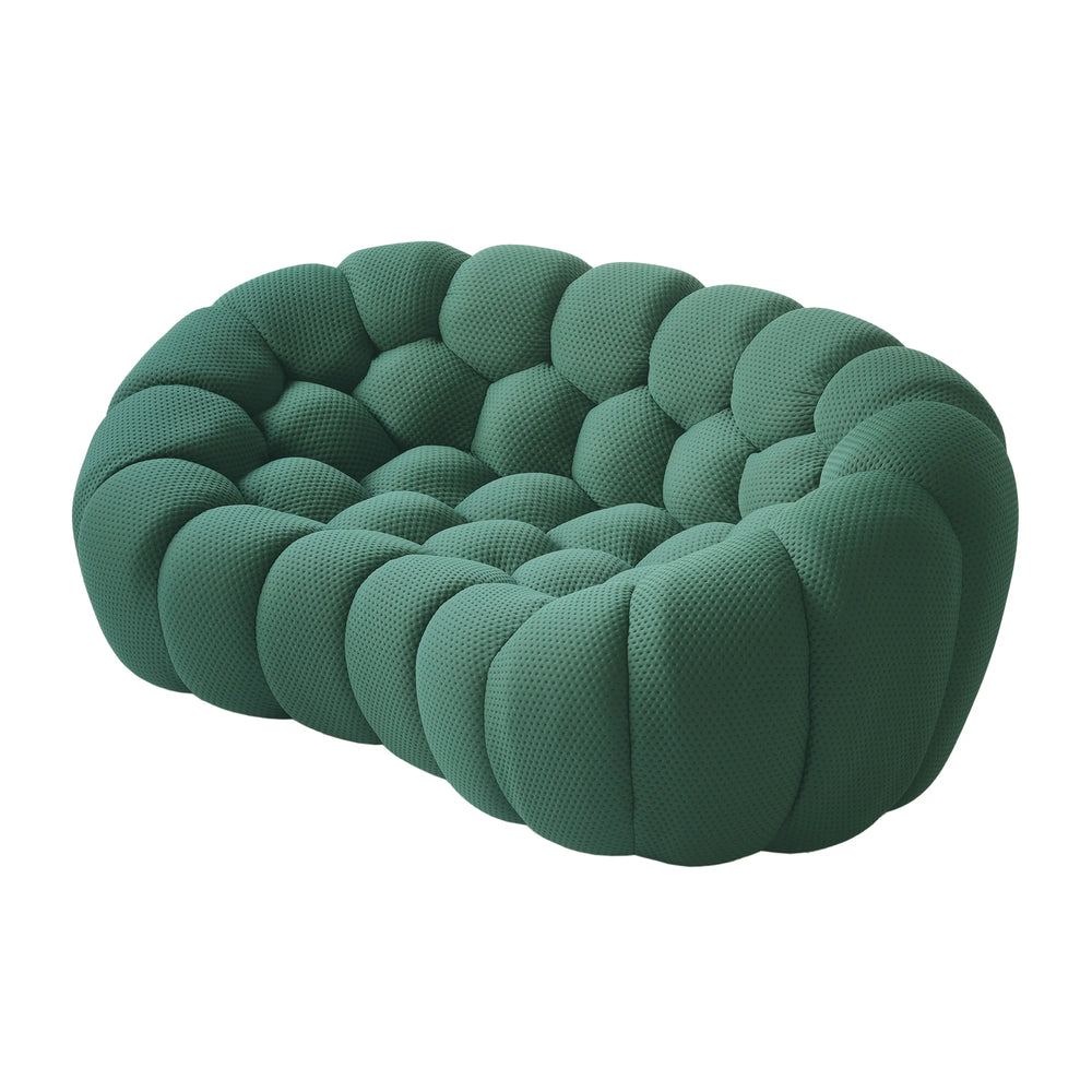 Sofás Essential Arc Boneless | Loveseats de 1 pieza de tejido de punto 3D verde de 2 plazas