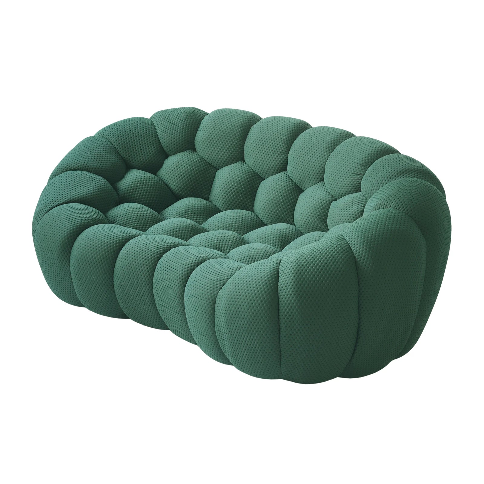 Essential 2-Seater green 3D-Knitted Fabric Loveseats | 1-Piece, 3D-Knitted Fabric, Compact Design