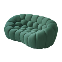 Sofás Essential Arc Boneless | Loveseats de 1 pieza de tejido de punto 3D verde de 2 plazas