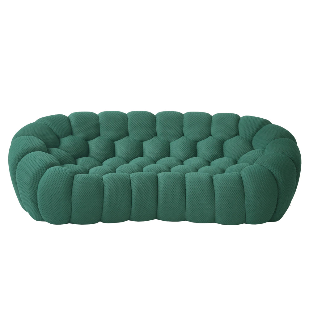 Sofás Essential Arc Boneless | Loveseats de 1 pieza de tejido de punto 3D verde de 3 plazas
