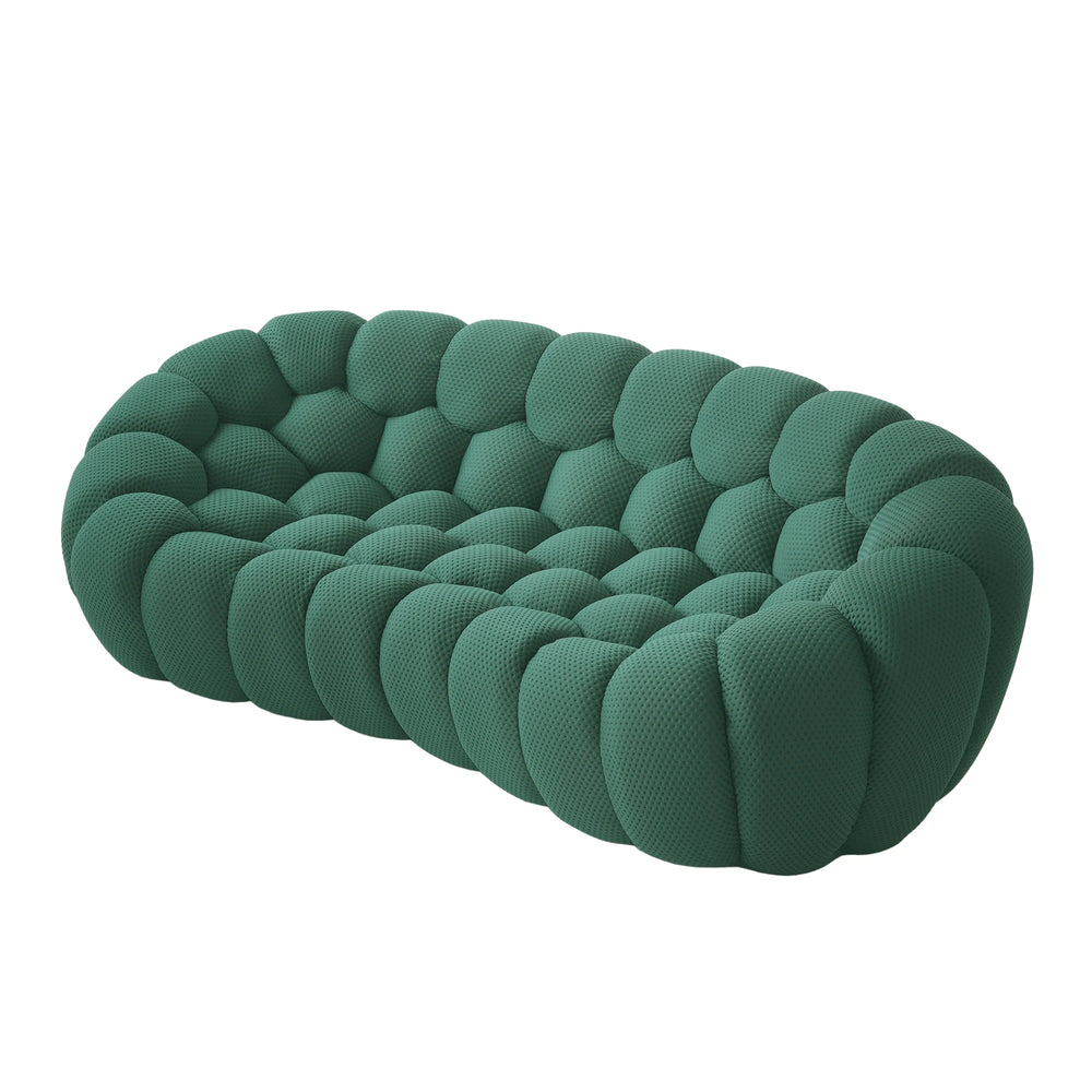 Sofás Essential Arc Boneless | Loveseats de 1 pieza de tejido de punto 3D verde de 3 plazas