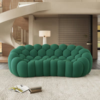 Sofás Essential Arc Boneless | Loveseats de 1 pieza de tejido de punto 3D verde de 3 plazas