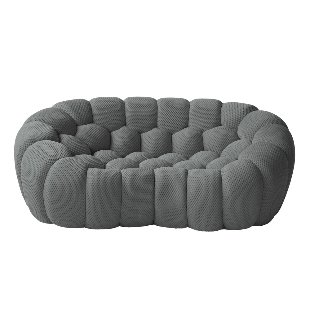 Sofás Essential Arc Boneless | Loveseats de 1 pieza de tejido de punto 3D gris de 2 plazas