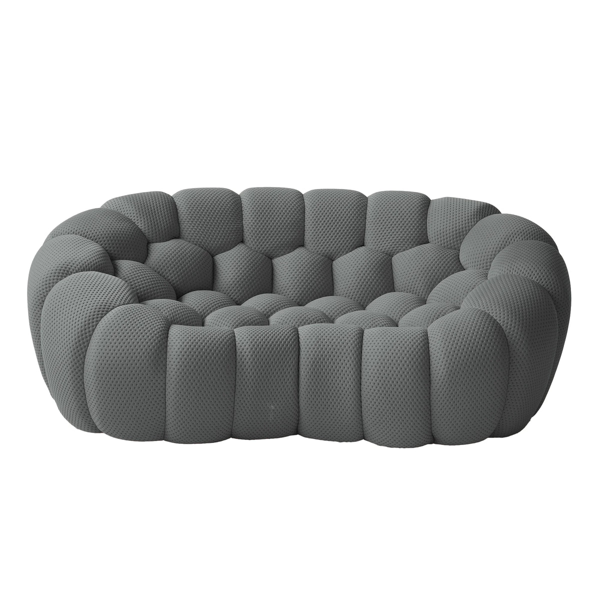 Essential 2-Seater grey 3D-Knitted Fabric Loveseats | 1-Piece, 3D-Knitted Fabric, Apartment Friendly
