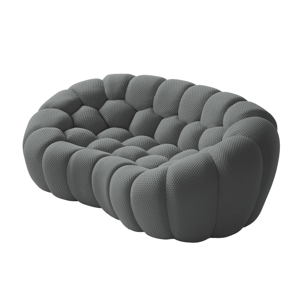 Sofás Essential Arc Boneless | Loveseats de 1 pieza de tejido de punto 3D gris de 2 plazas