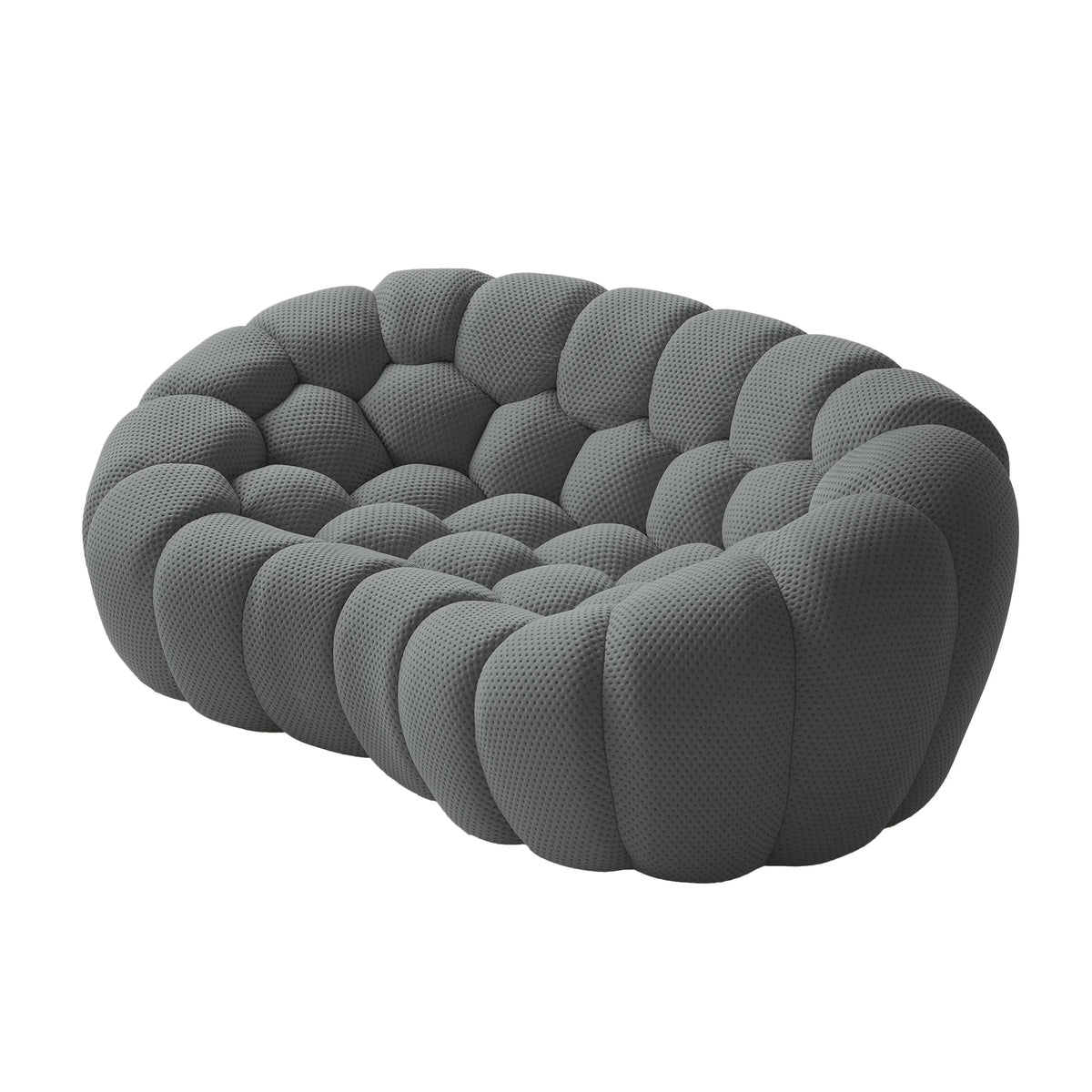 Essential 2-Seater grey 3D-Knitted Fabric Loveseats | 1-Piece, 3D-Knitted Fabric, Apartment Friendly