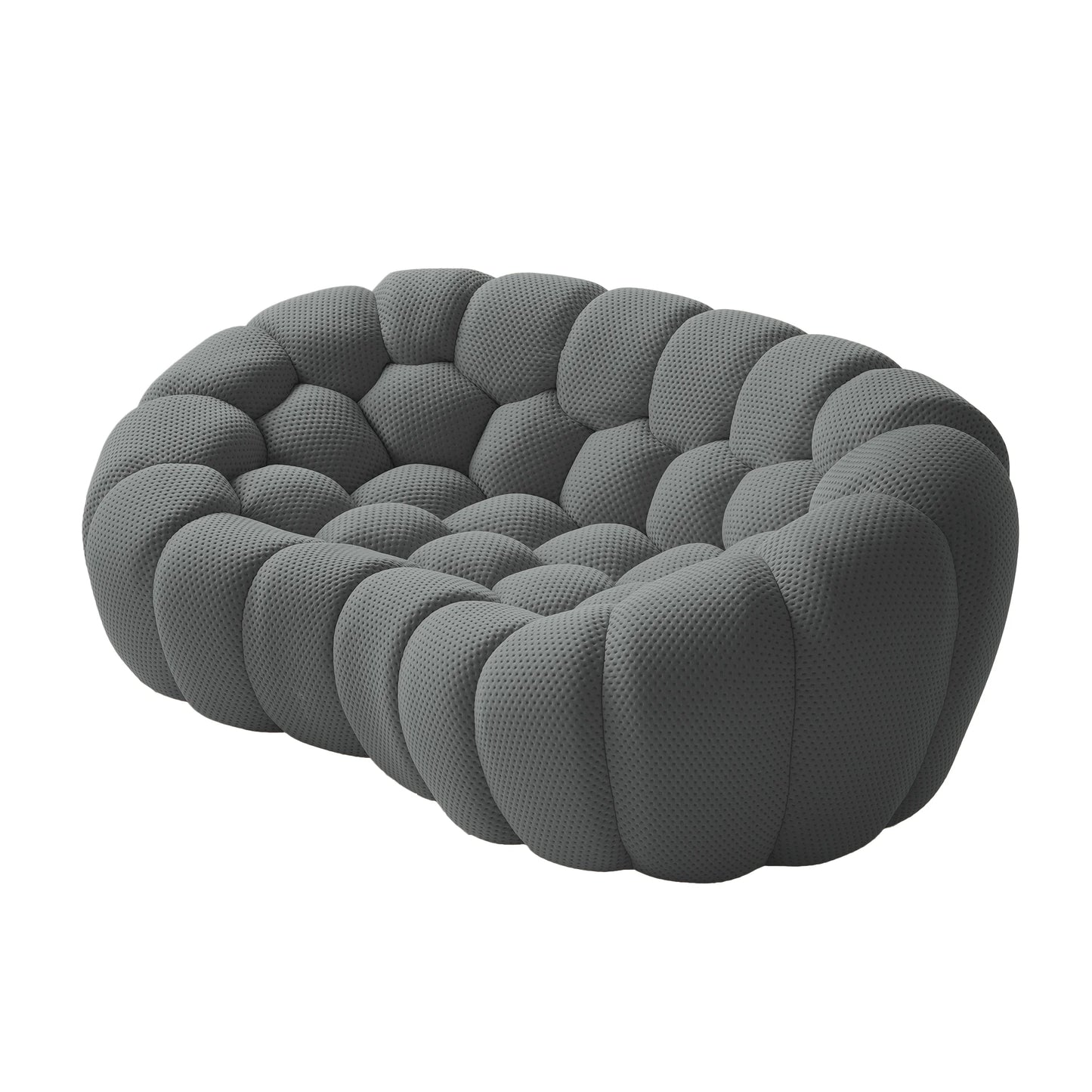 Sofás Essential Arc Boneless | Loveseats de 1 pieza de tejido de punto 3D gris de 2 plazas