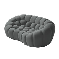 Sofás Essential Arc Boneless | Loveseats de 1 pieza de tejido de punto 3D gris de 2 plazas