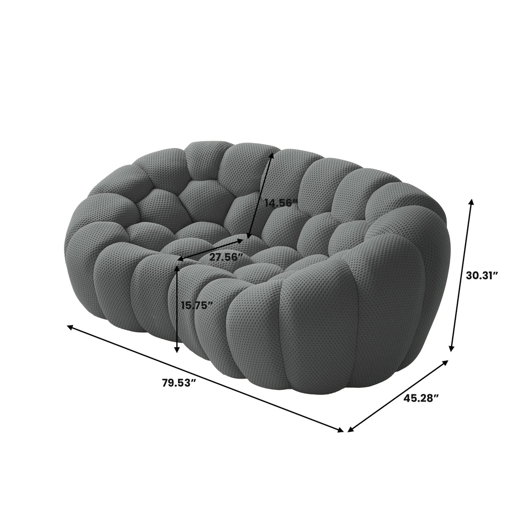 Sofás Essential Arc Boneless | Loveseats de 1 pieza de tejido de punto 3D gris de 2 plazas