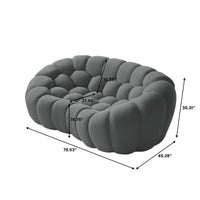 Sofás Essential Arc Boneless | Loveseats de 1 pieza de tejido de punto 3D gris de 2 plazas