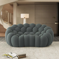 Sofás Essential Arc Boneless | Loveseats de 1 pieza de tejido de punto 3D gris de 2 plazas