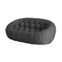 Essential Armless Floor Sofas | 1-Piece 3D Knitted Fabric Grey Loveseats 2-Seater