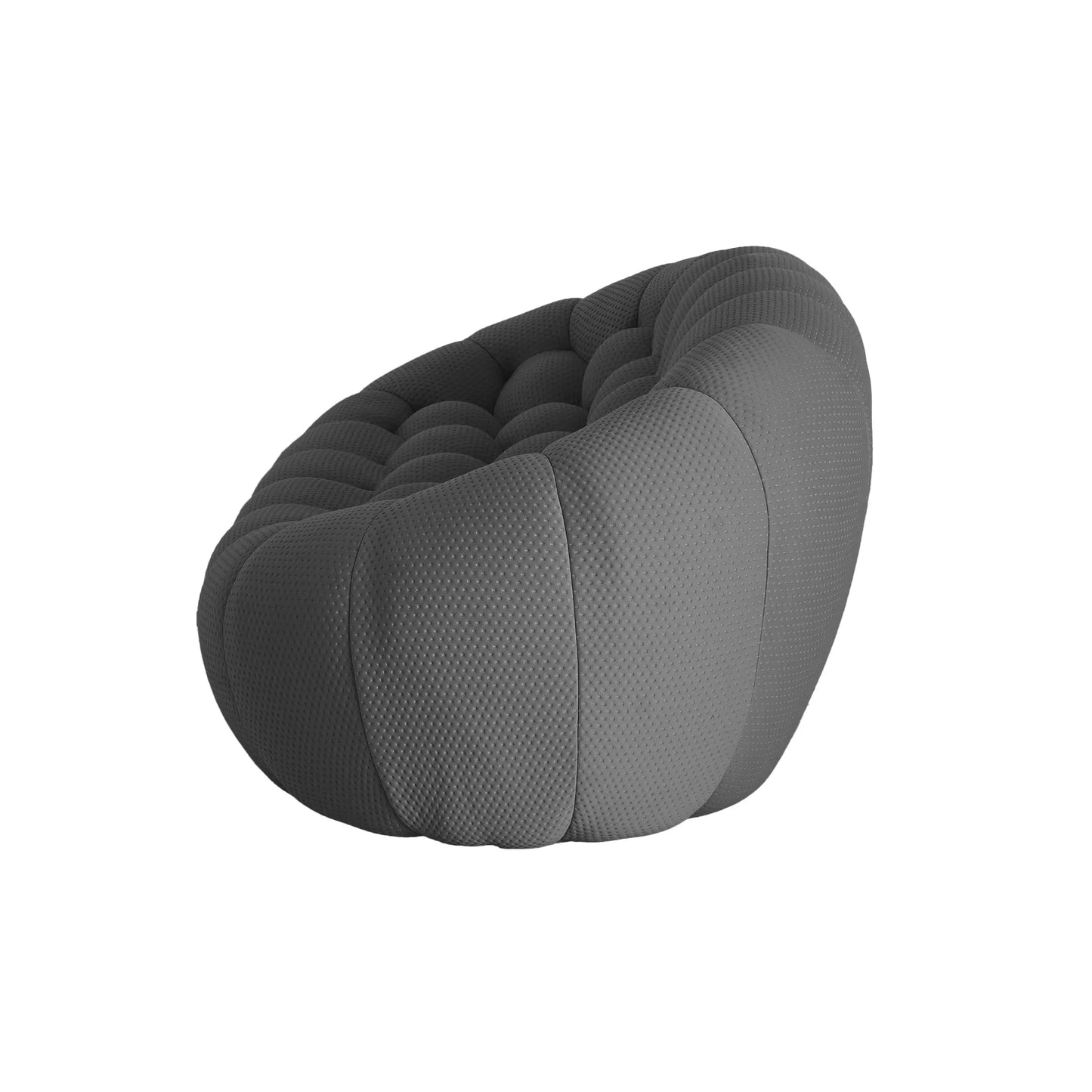 Essential Armless Floor Sofas | 1-Piece 3D Knitted Fabric Grey Loveseats 2-Seater