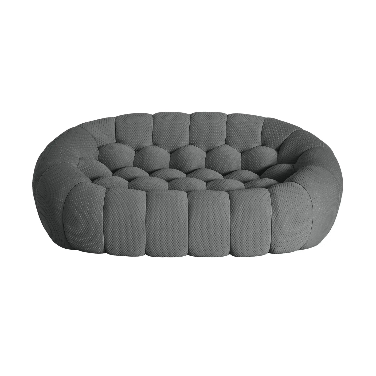Essential 2-Seater grey 3D-Knitted Fabric Loveseats | 1-Piece, 3D-Knitted Fabric, Small Space