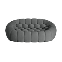 Essential Armless Floor Sofas | 1-Piece 3D Knitted Fabric Grey Loveseats 2-Seater