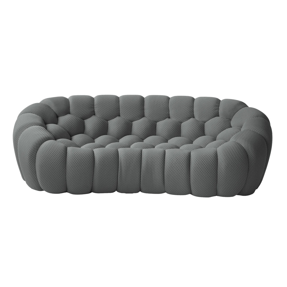 Sofás Essential Arc Boneless | Loveseats de 1 pieza de tejido de punto 3D gris de 3 plazas