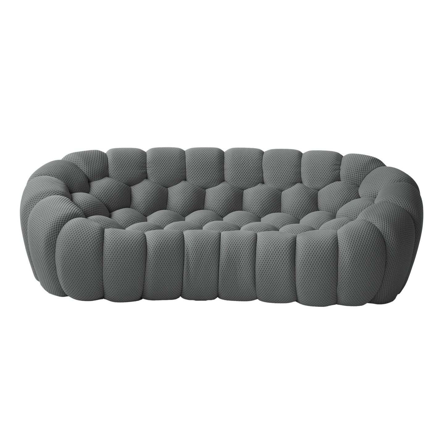 Sofás Essential Arc Boneless | Loveseats de 1 pieza de tejido de punto 3D gris de 3 plazas