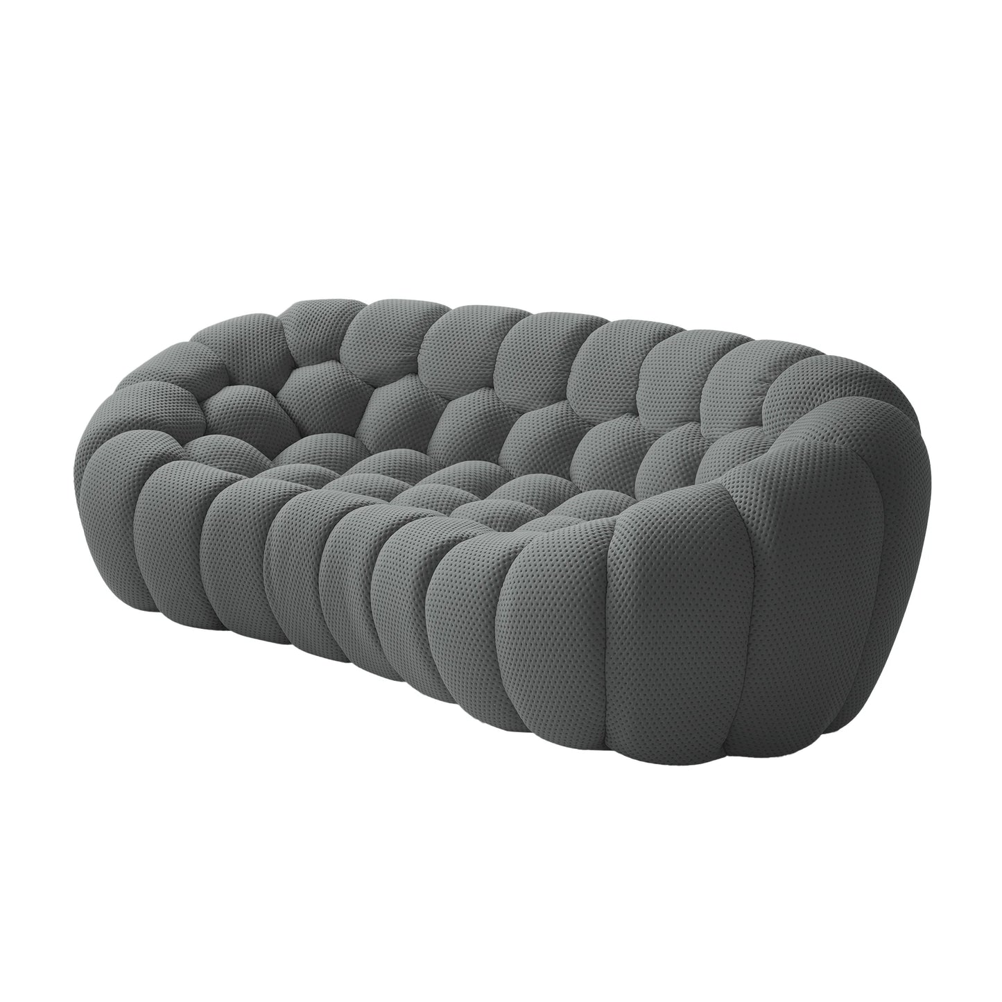 Sofás Essential Arc Boneless | Loveseats de 1 pieza de tejido de punto 3D gris de 3 plazas