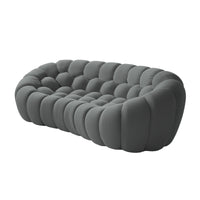 Sofás Essential Arc Boneless | Loveseats de 1 pieza de tejido de punto 3D gris de 3 plazas