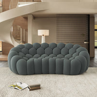 Sofás Essential Arc Boneless | Loveseats de 1 pieza de tejido de punto 3D gris de 3 plazas