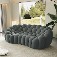 Sofás Essential Arc Boneless | Loveseats de 1 pieza de tejido de punto 3D gris de 3 plazas