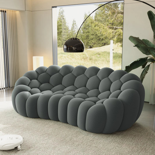 Sofás Essential Arc Boneless | Loveseats de 1 pieza de tejido de punto 3D gris de 3 plazas