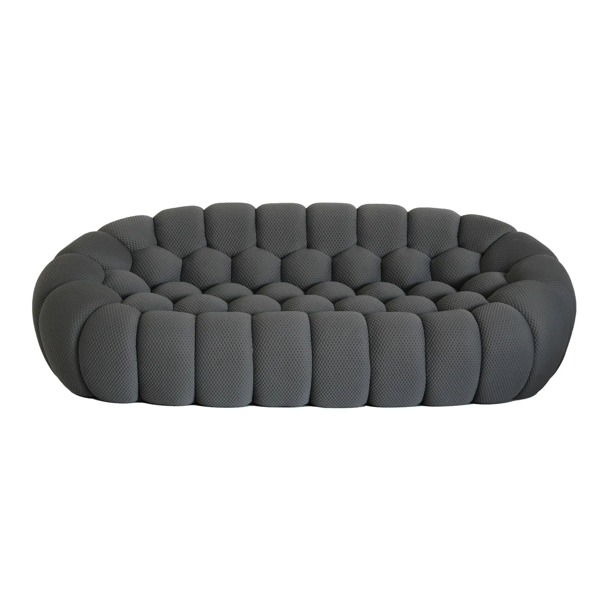 Seccionales de sofá Essential de 3 plazas en tela tejida 3D gris | 1 pieza, tela tejida 3D, diseño compacto