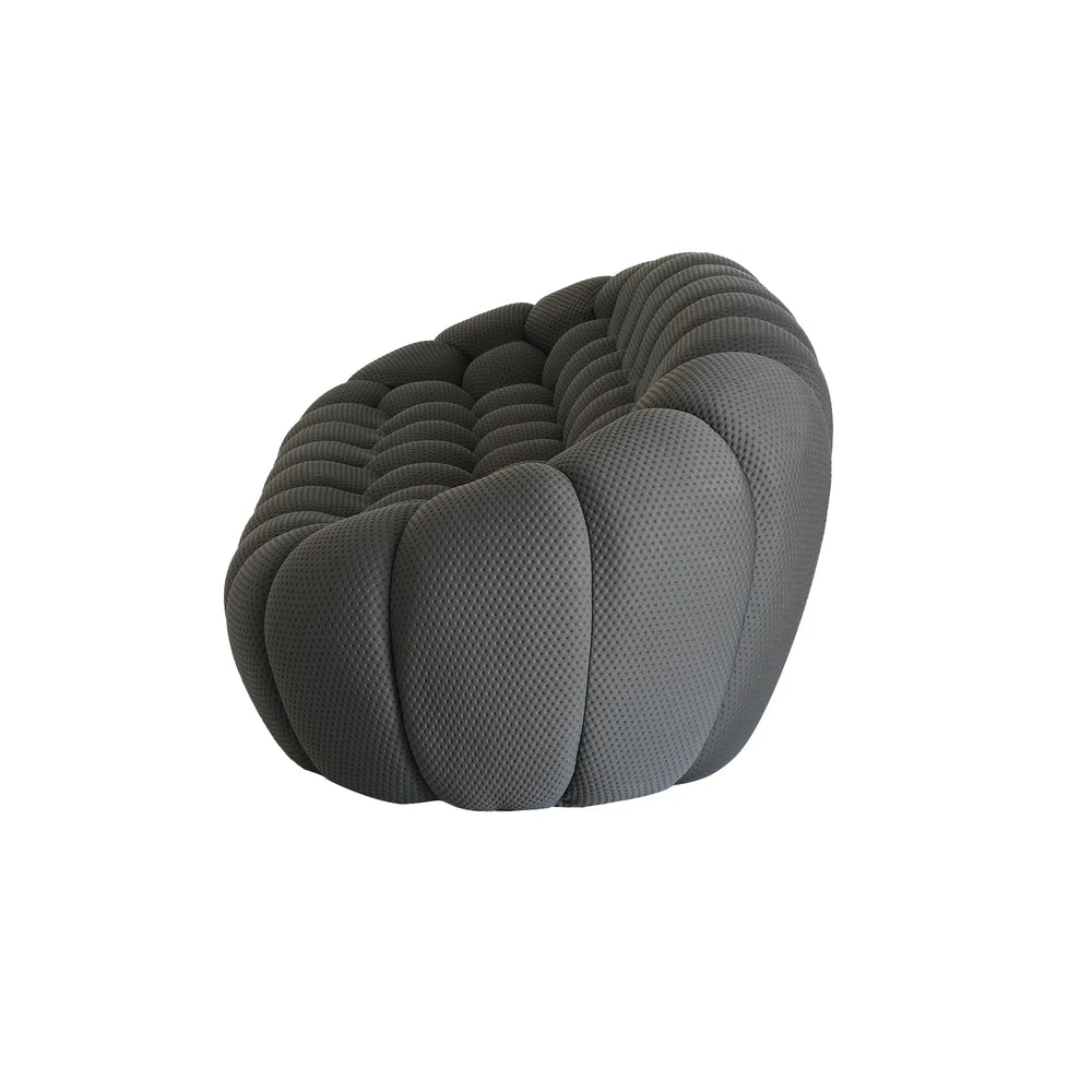 Essential Armless Floor Sofas | 1-Piece 3D Knitted Fabric Grey Loveseats 3-Seater