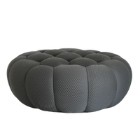 Essential Armless Floor Sofas | 1-Piece 3D Knitted Fabric Grey Ottoman