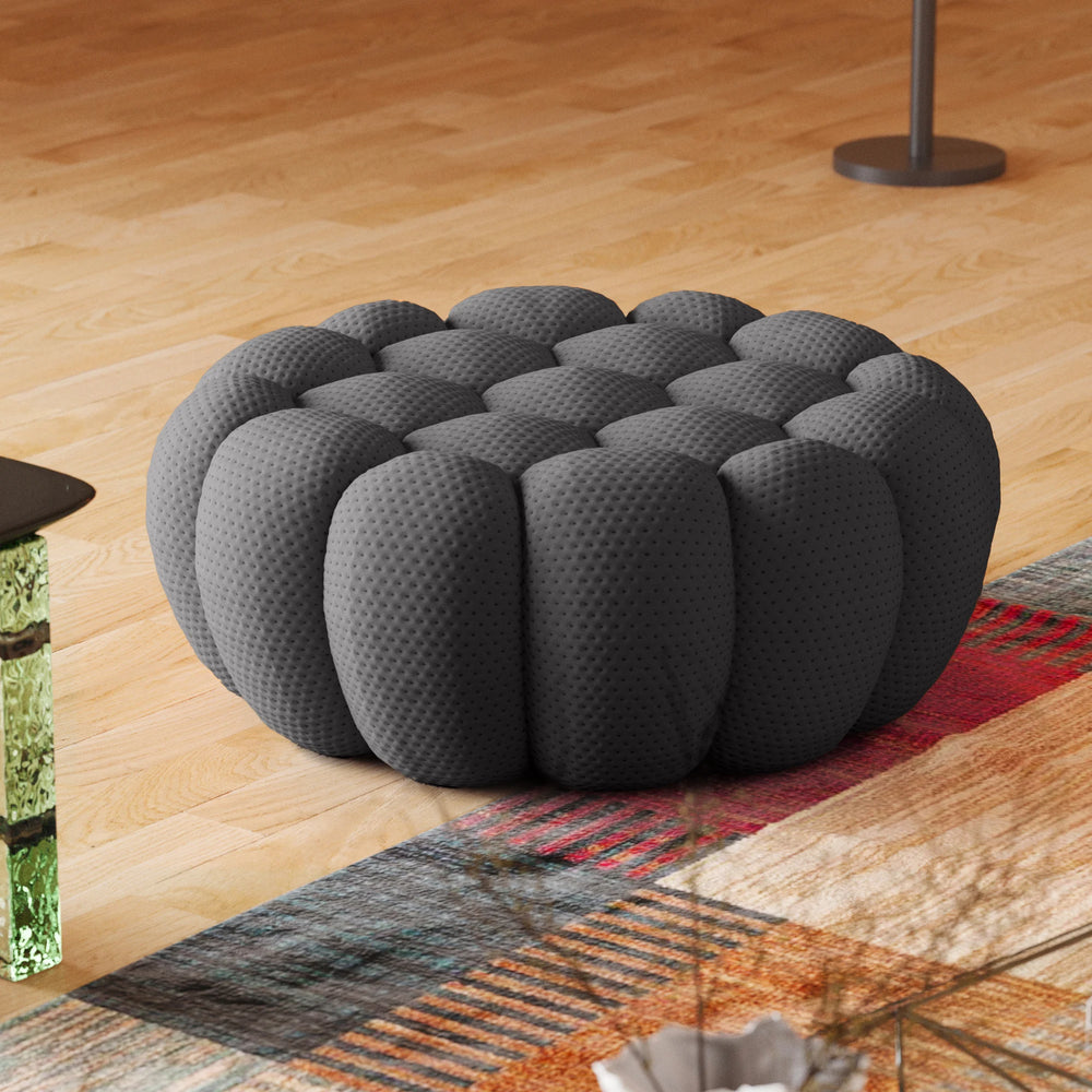 Essential Armless Floor Sofas | 1-Piece 3D Knitted Fabric Grey Ottoman