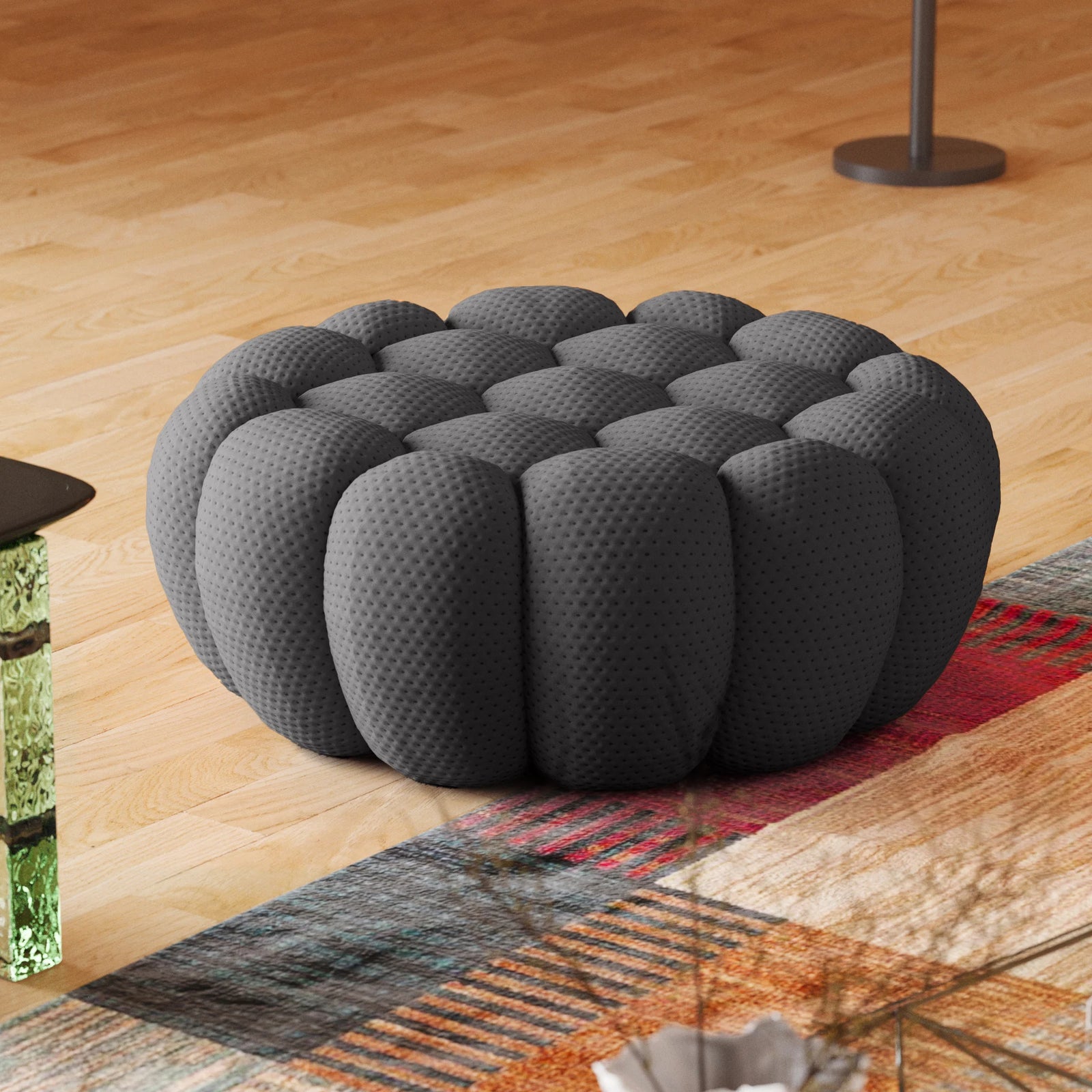 Essential grey 3D-Knitted Fabric Ottomans | 1-Piece, 3D-Knitted Fabric, Apartment Friendly