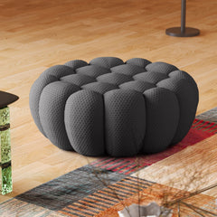 Essential Armless Floor Sofas | 1-Piece 3D Knitted Fabric Grey Ottoman