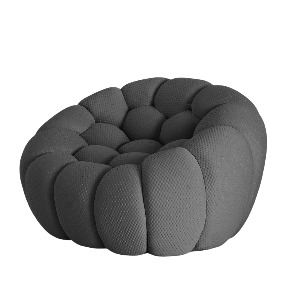 Sofás de suelo Essential sin brazos | Sofá individual gris de una plaza con tejido de punto 3D