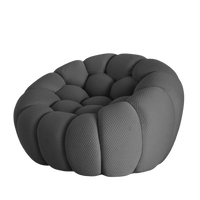 Sofás de suelo Essential sin brazos | Sofá individual gris de una plaza con tejido de punto 3D