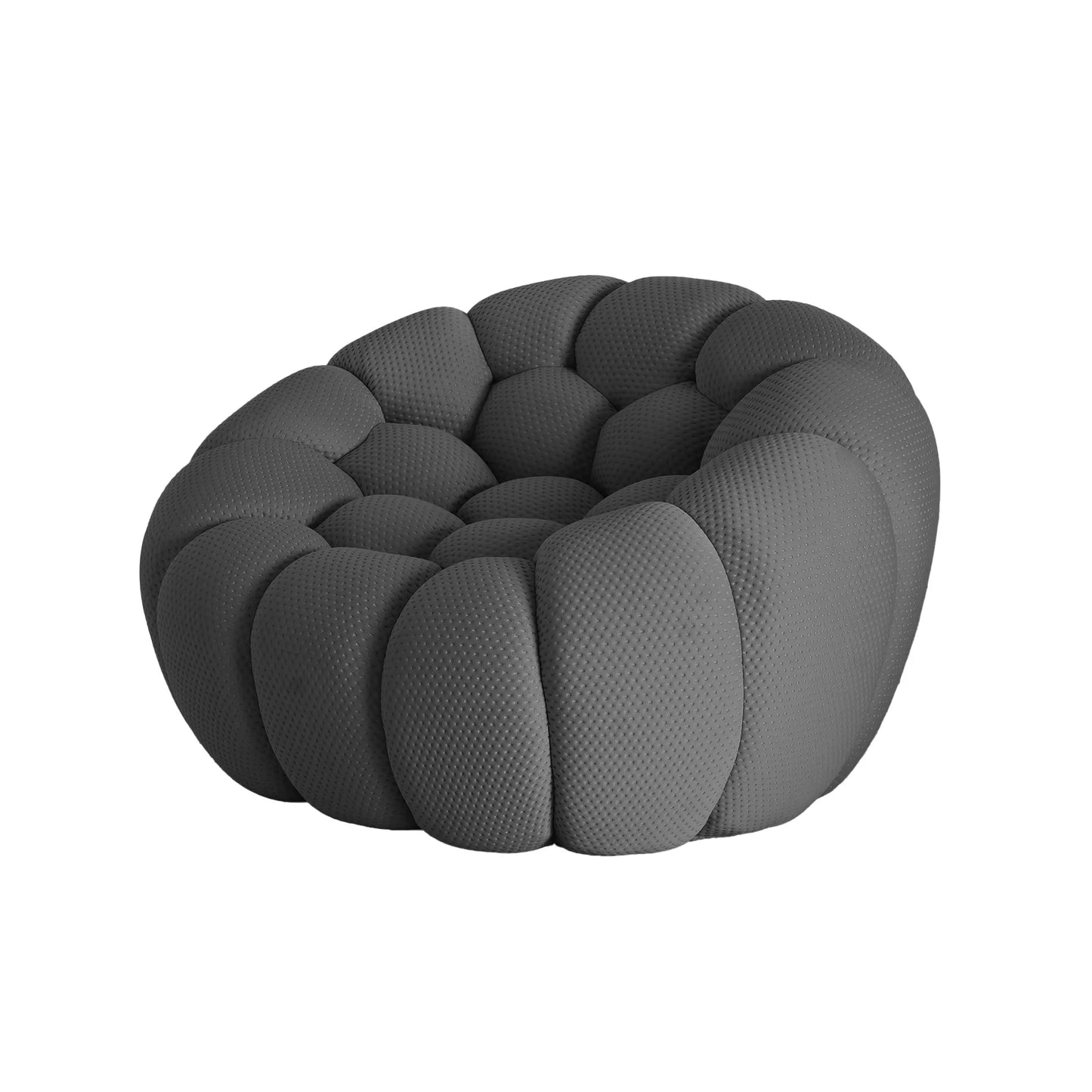 Sofás de suelo Essential sin brazos | Sofá individual gris de una plaza con tejido de punto 3D