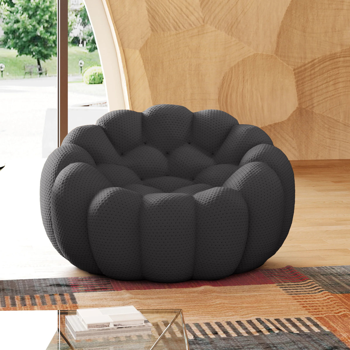 Essential 1-Seater grey 3D-Knitted Fabric Single Sofa | 1-Piece, 3D-Knitted Fabric, Apartment Friendly
