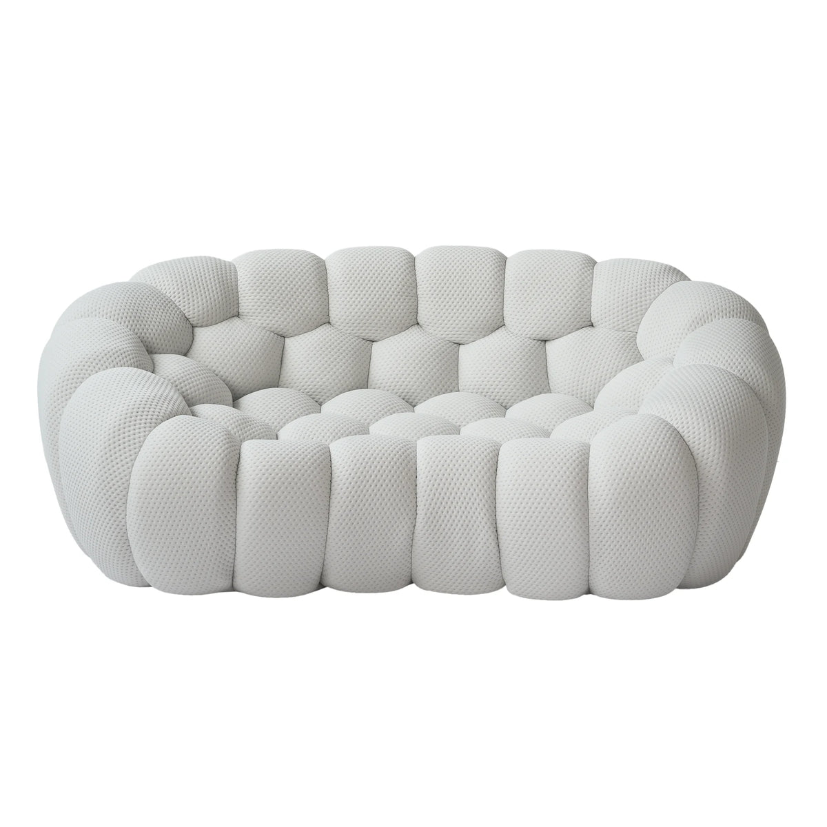 Essential 2-Seater light-grey 3D-Knitted Fabric Loveseats | 1-Piece, 3D-Knitted Fabric, Small Space