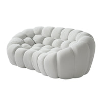 Sofás Essential Arc Boneless | Loveseats de 1 pieza en tejido de punto 3D gris claro de 2 plazas