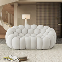 Sofás Essential Arc Boneless | Loveseats de 1 pieza en tejido de punto 3D gris claro de 2 plazas