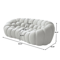 Sofás Essential Arc Boneless | Loveseats de 1 pieza en tejido de punto 3D gris claro de 3 plazas