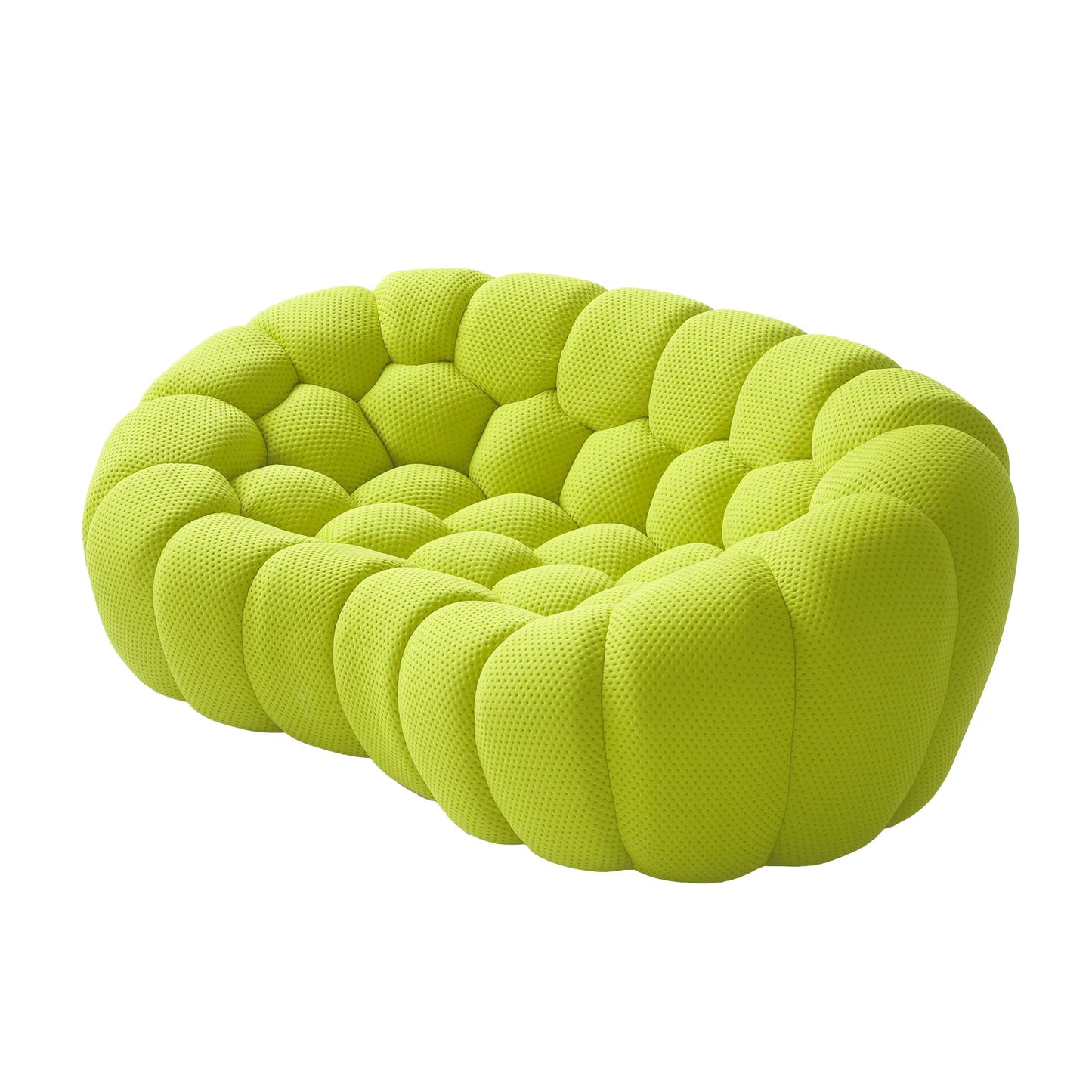 Sofás Essential Arc Boneless | Loveseats de 1 pieza de tejido de punto 3D verde lima de 2 plazas