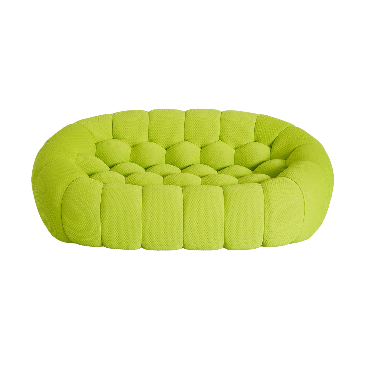Sofás biplaza Essential de tela 3D tejida verde lima | 1 pieza, tela 3D tejida, ideal para apartamentos