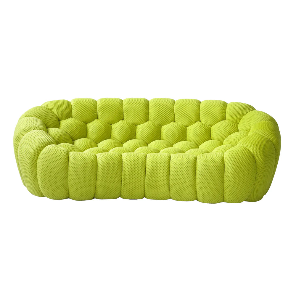 Sofás Essential Arc Boneless | Loveseats de 1 pieza de tejido de punto 3D verde lima de 3 plazas