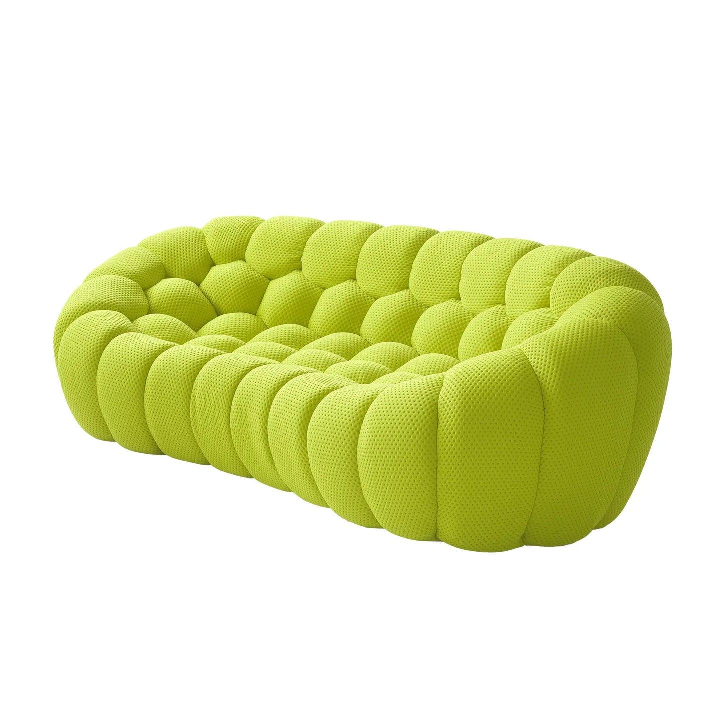 Sofás Essential Arc Boneless | Loveseats de 1 pieza de tejido de punto 3D verde lima de 3 plazas