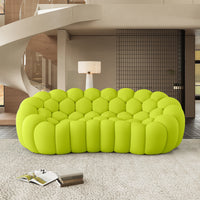 Sofás Essential Arc Boneless | Loveseats de 1 pieza de tejido de punto 3D verde lima de 3 plazas