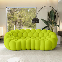 Sofás Essential Arc Boneless | Loveseats de 1 pieza de tejido de punto 3D verde lima de 3 plazas