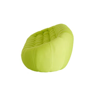 Essential Armless Floor Sofas | 1-Piece 3D Knitted Fabric Lime Green Loveseats 3-Seater